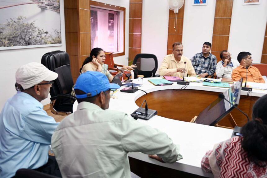District Magistrate Nikita Khandelwal conducting hearing on Panchayat election reservation objections in Tehri Garhwal