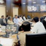 "State Election Commissioner Sushil Kumar conducting virtual meeting with district officials for Panchayat Elections 2025